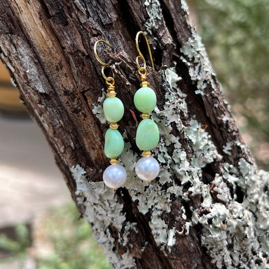 Earrings - Chrysoprase