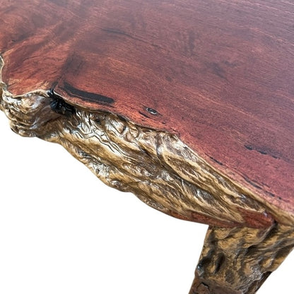 Sculptural Hall Table - Jarrah with Ebonised Feature Leg