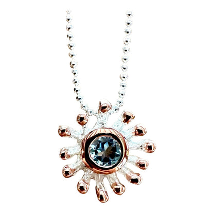 Pendant - Anemone with Blue Topaz