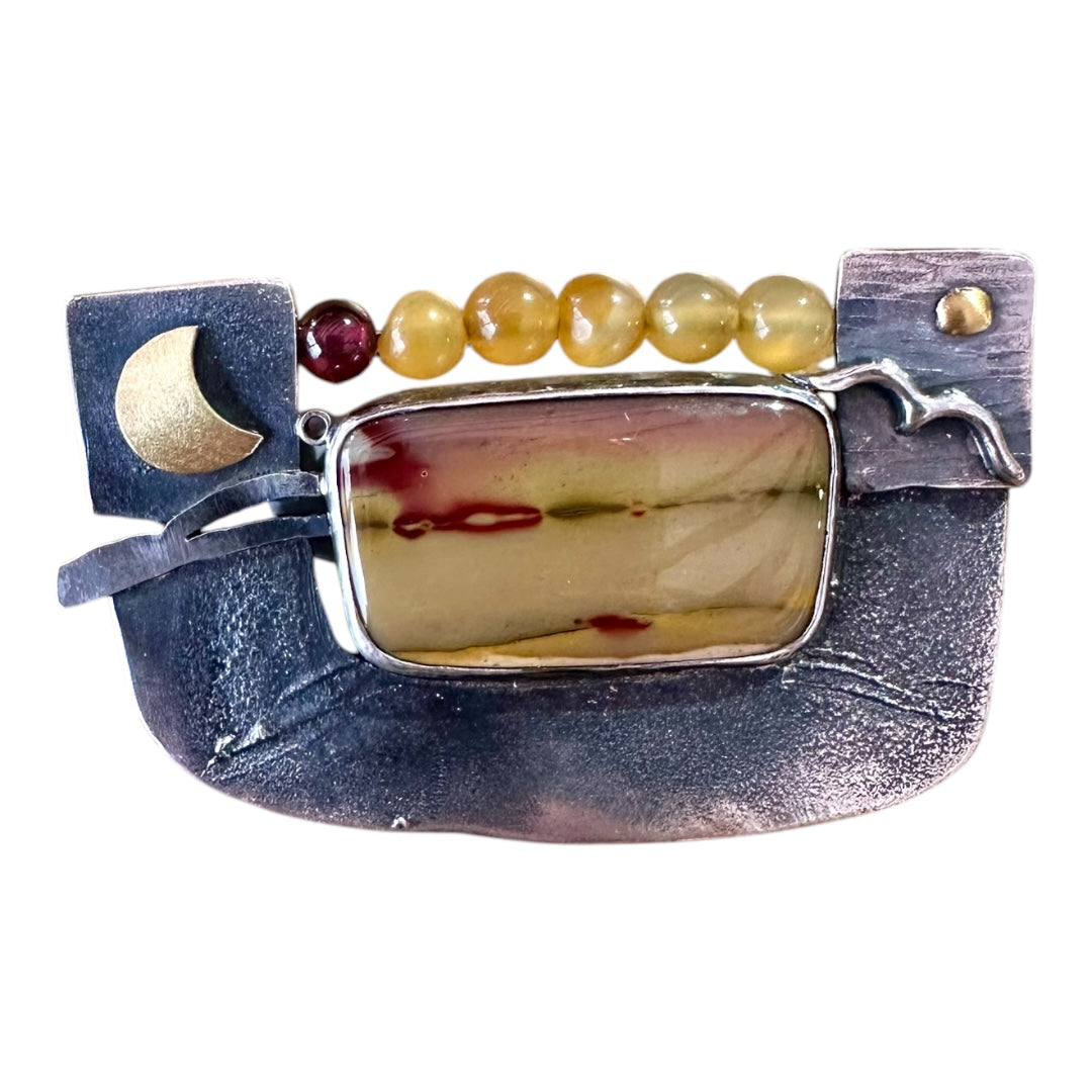 Brooch -  'Crossing the Ocean' with Agate