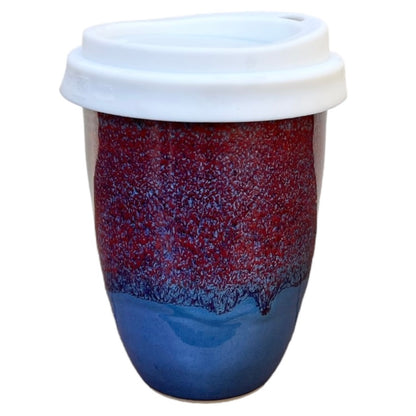 Keep Cups with Silicon Lid - Blue with Copper Red