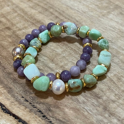 Bracelet - Beaded Lepidolite 2
