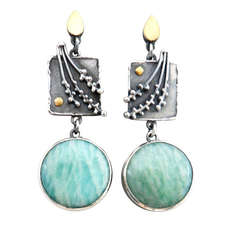 Earrings - Rain Amazonite