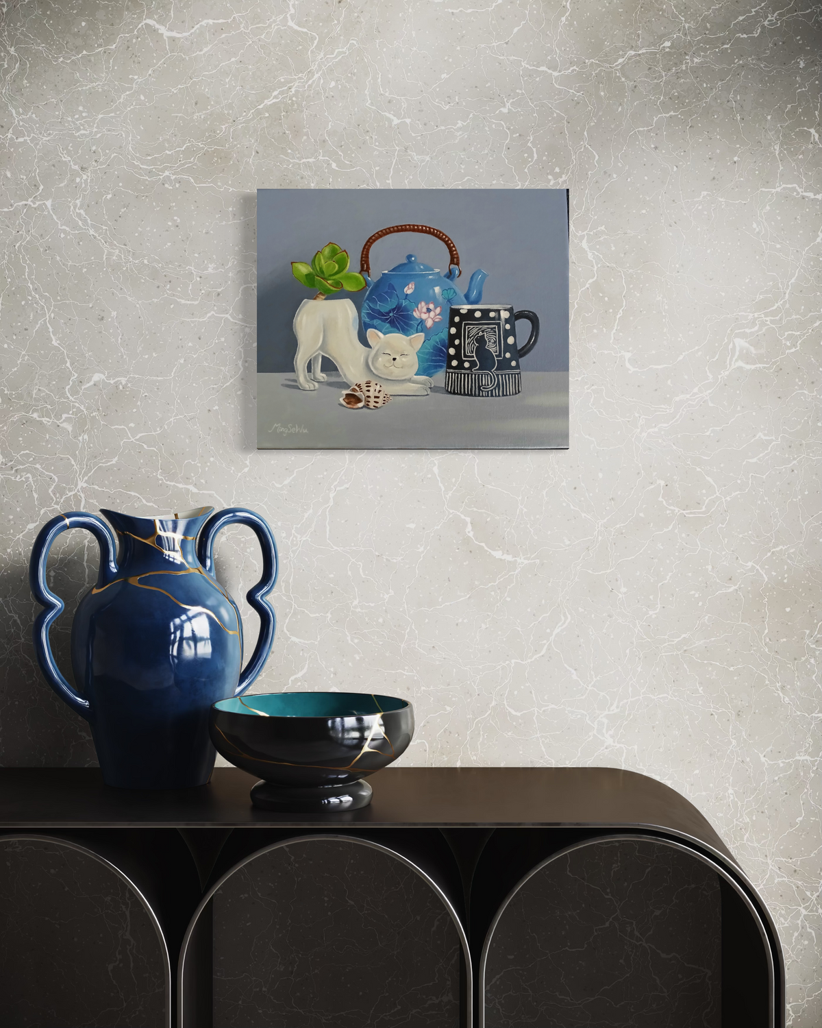 Blue Tea Pot & Mug