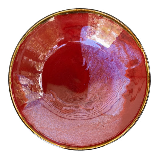 Centrepiece Bowl - Copper Red with Kato Decoration