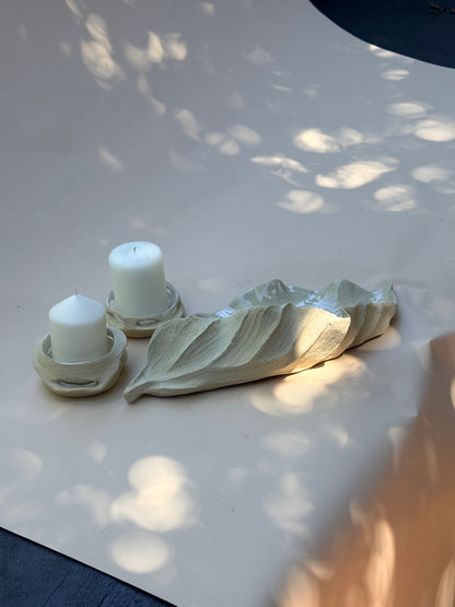 Large Leaf Candle/ Incense Holder (Sandy) - Contemporary Women 2026
