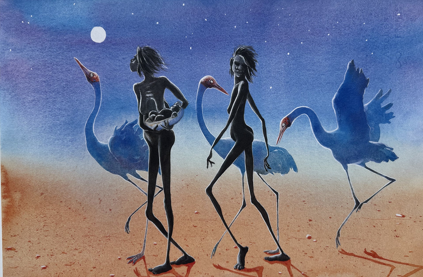 Desert Women with Piccaninny - Print