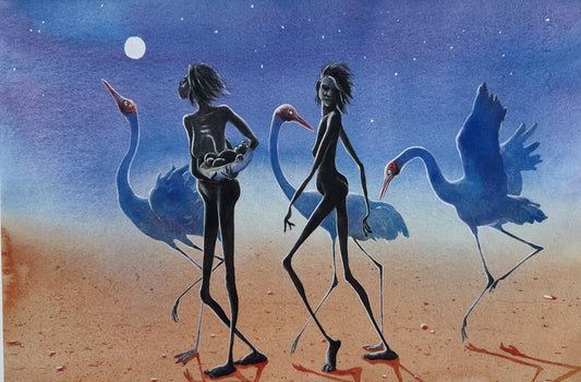 Desert Women with Piccaninny - Print