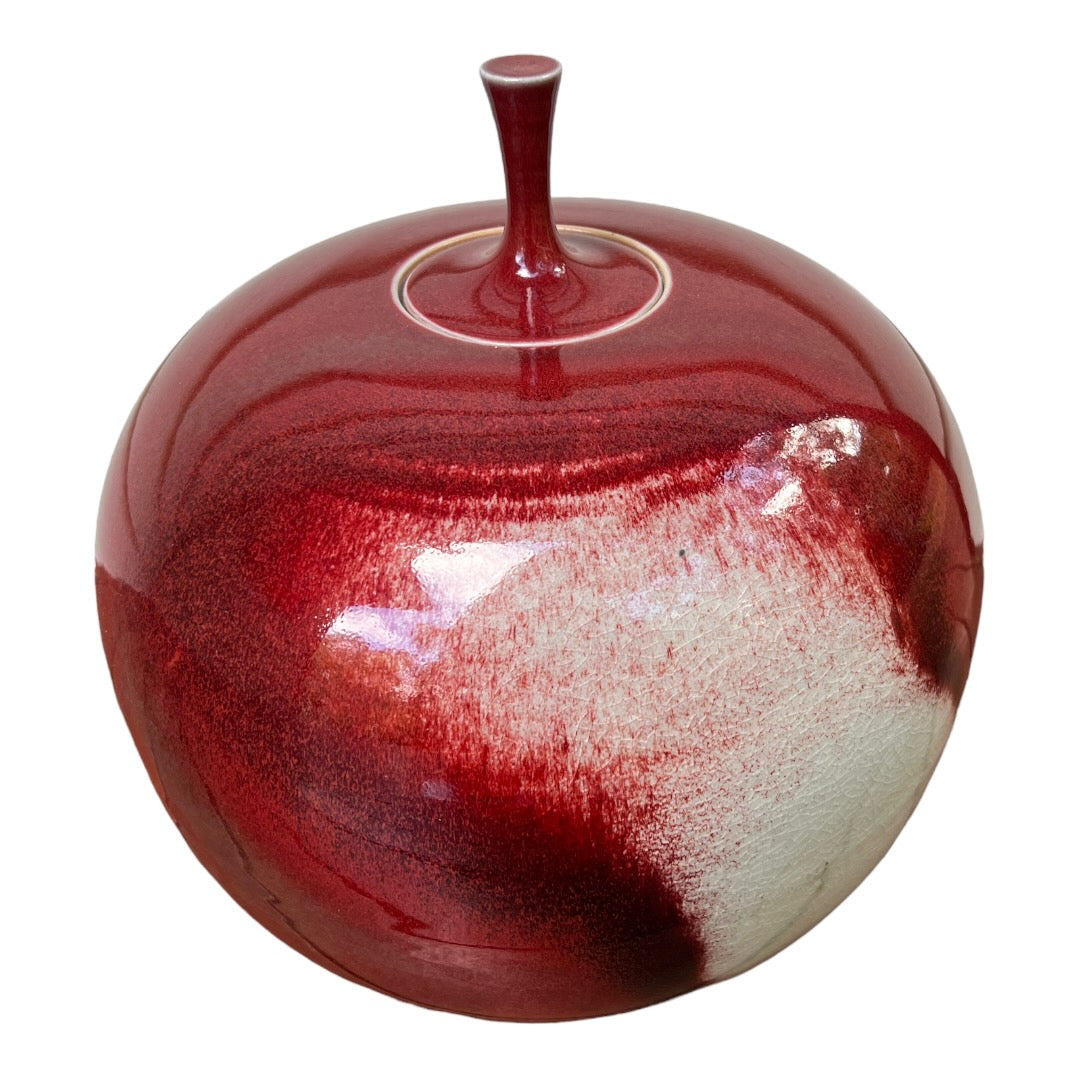Lidded Vessel - Copper Red