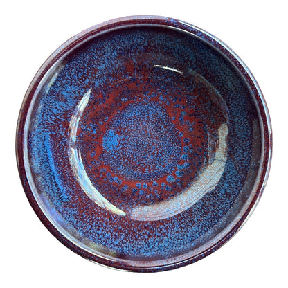 Olive Dish - Blue with Copper Red