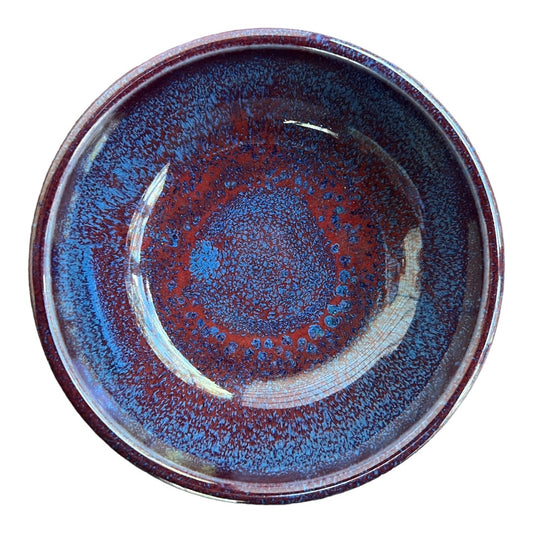 Olive Dish - Blue with Copper Red