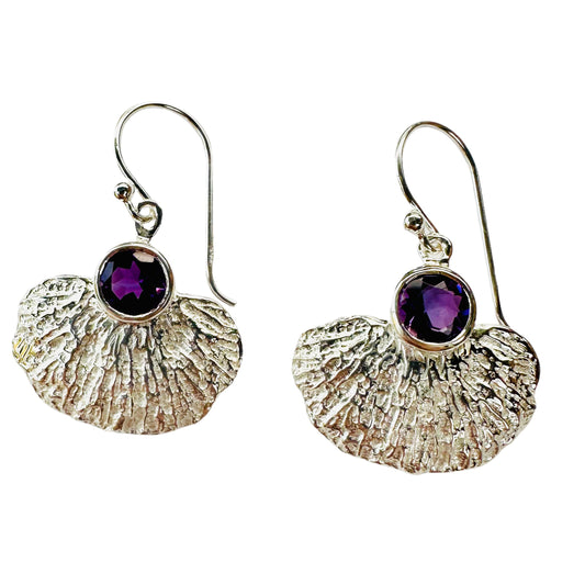 Earrings - Coral Garden Drops with Amethyst