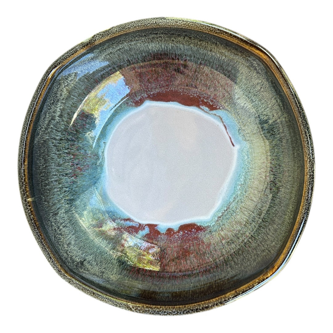 Large Serving Dish - Jun with Copper Red
