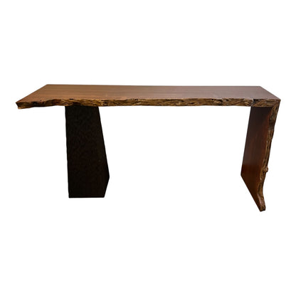 Sculptural Hall Table - Jarrah with Ebonised Feature Leg