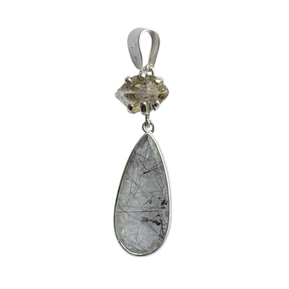 Pendant - Herkimer Diamond and Black Tourmaline in Quartz