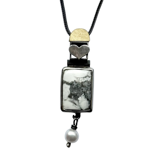 Pendant - Love Heart with Agate