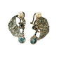 Earrings - Coral Garden Drops in Black with Pearls and Blue Topaz