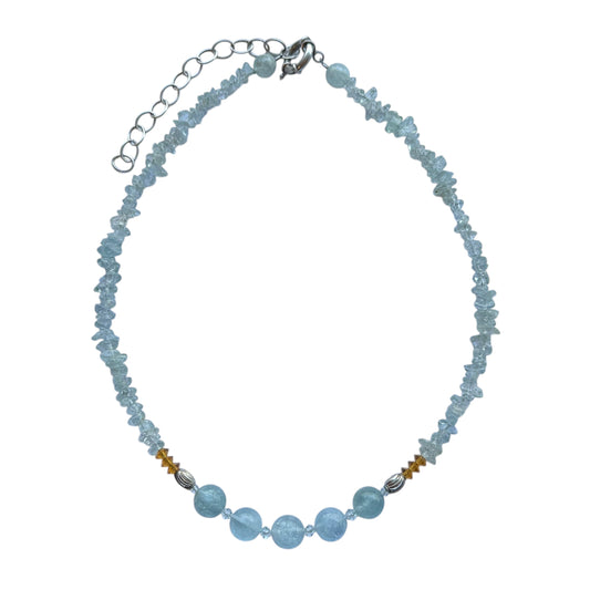 Necklace - Aquamarine and Swarovski Crystals