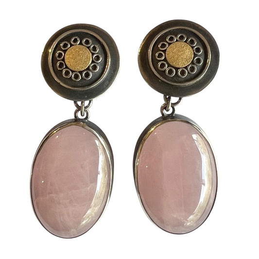 Earrings Clip On - Rose Quartz