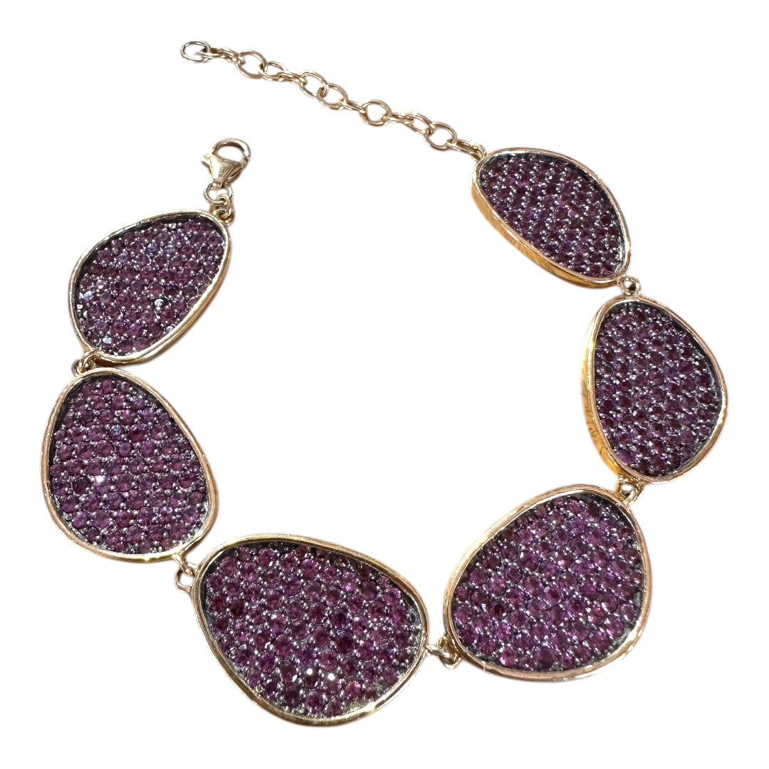 Bracelet - Echoes of the Sea, Featuring Rhodolite Garnet in Six Links