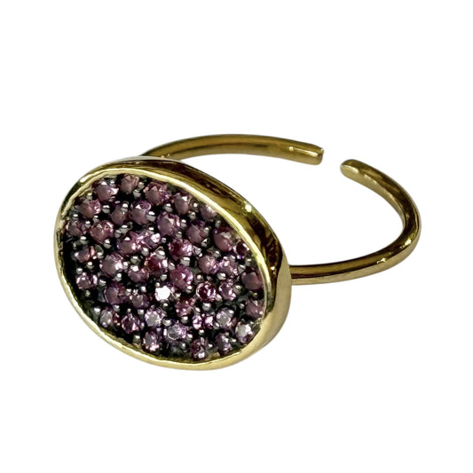 Ring - Echoes of the Sea, Rhodolite Garnet, Yellow Finish