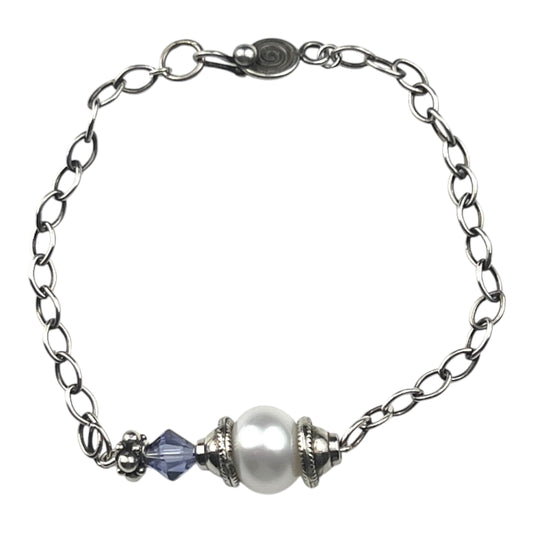 Bracelet - 11mm South Sea Broome Pearl with Swarovski Crystals