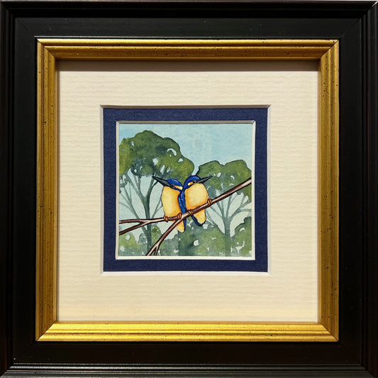 Two Kingfishers, Deep Blue