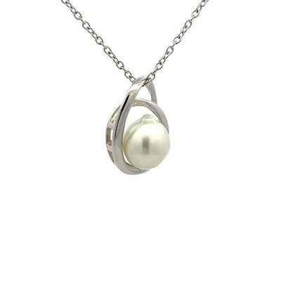 Pendant - 10-11mm Australian South Sea Cultured Pearl with Sterling Silver