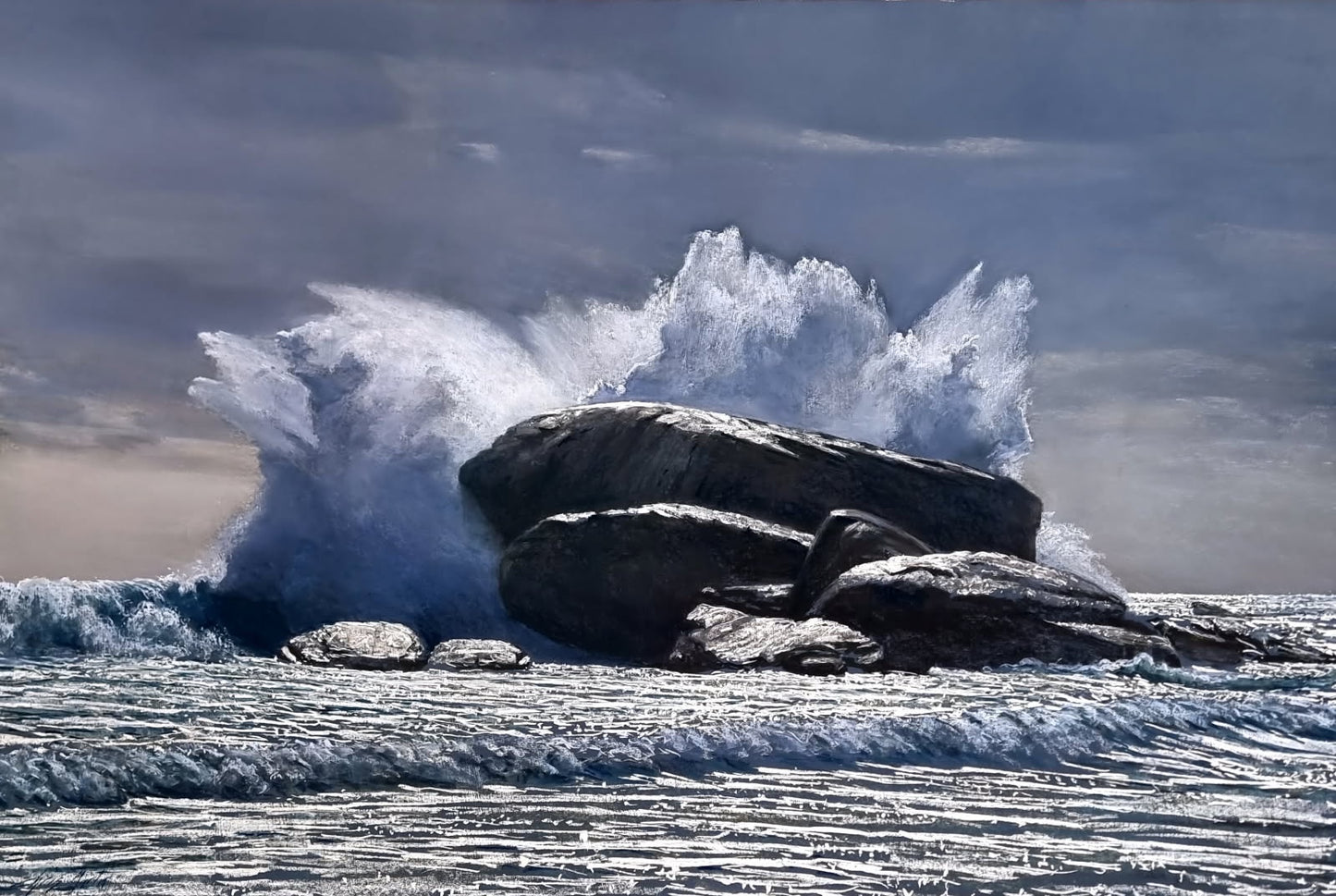 Swell Hitting Isaacs Rock, Redgate Beach