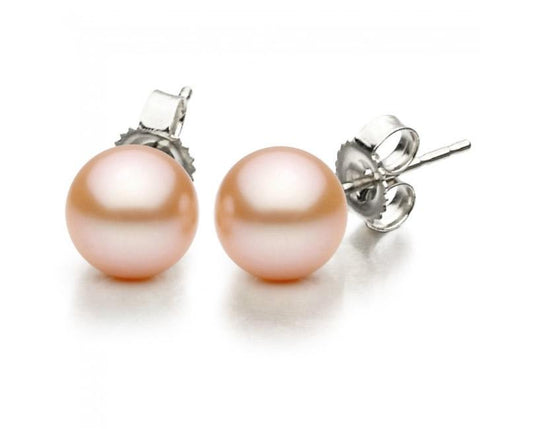 Salmon Pearl Studs