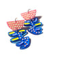 Earrings, Large, Pink and Blue