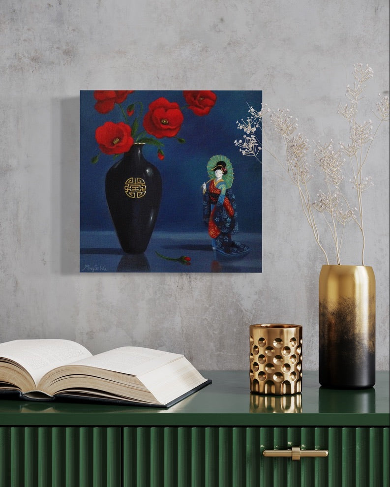 Geisha Doll & Vase