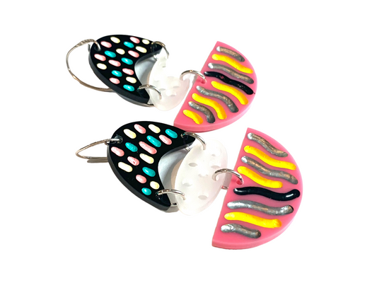 Earring, Pink Black