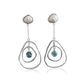 Earrings - Ripple - Raw Aquamarine and Keshi Pearl