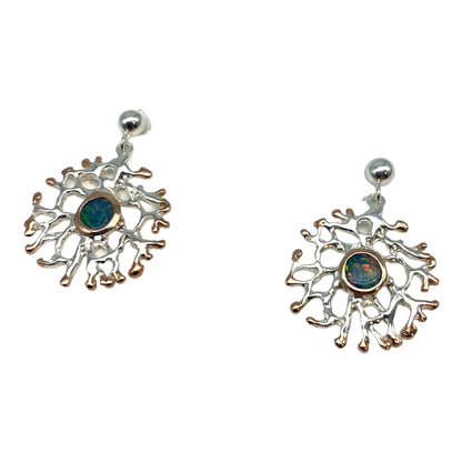 Earrings - Fan of the Sea with Opals