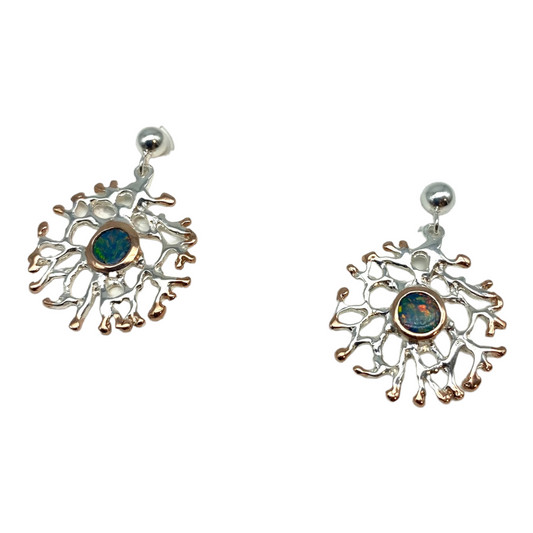 Earrings - Fan of the Sea with Opals