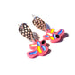 Earrings, Small, Pink and Black 3