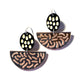 Earrings, Large, Black, Silver and Pink