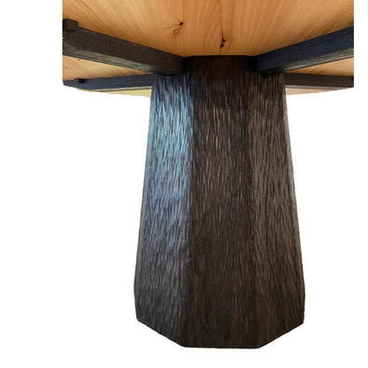 Dining Table - Round Western Australian Blackbutt  with Ebonised Jarrah Base