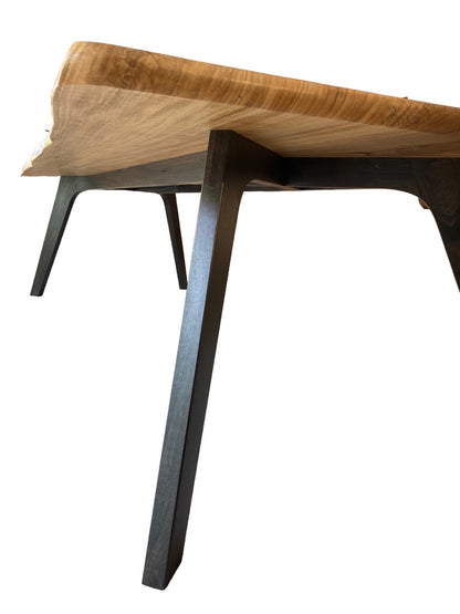 Dining Table - Single Slab Marri with Ebonised Legs