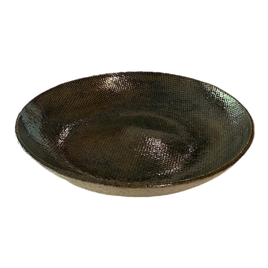 Large Pokerdot Impressed Platter Blue Grey Oxide Wash