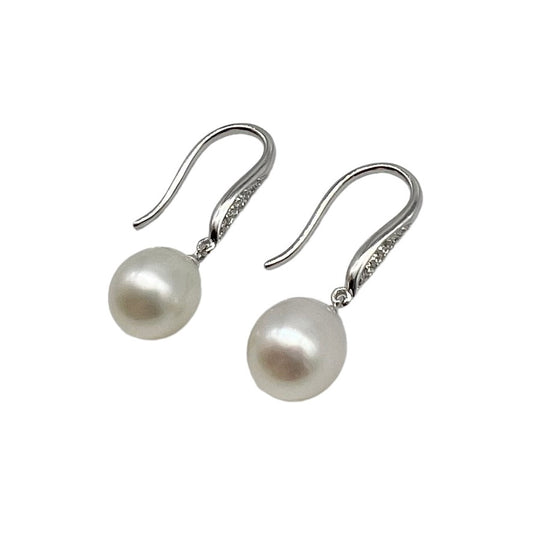 Earrings - 18kt White Gold Australian South Sea Cultured Pearl