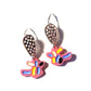 Earrings, Small, Pink and Black 3
