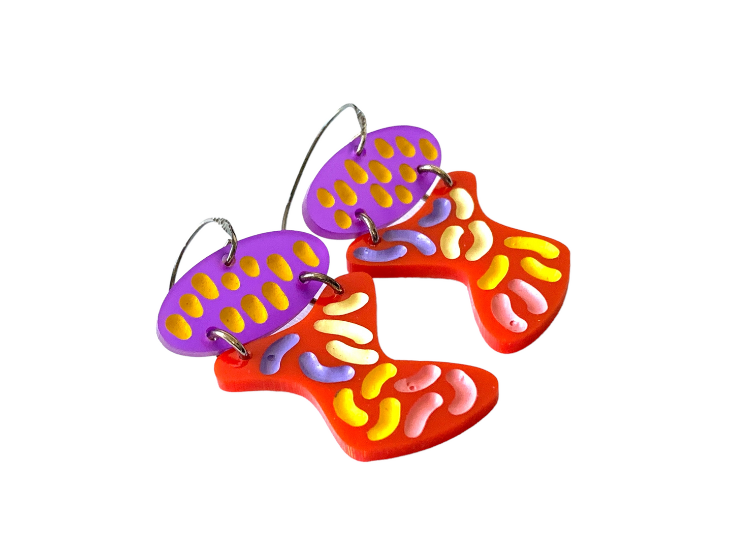 Earring, Red Purple