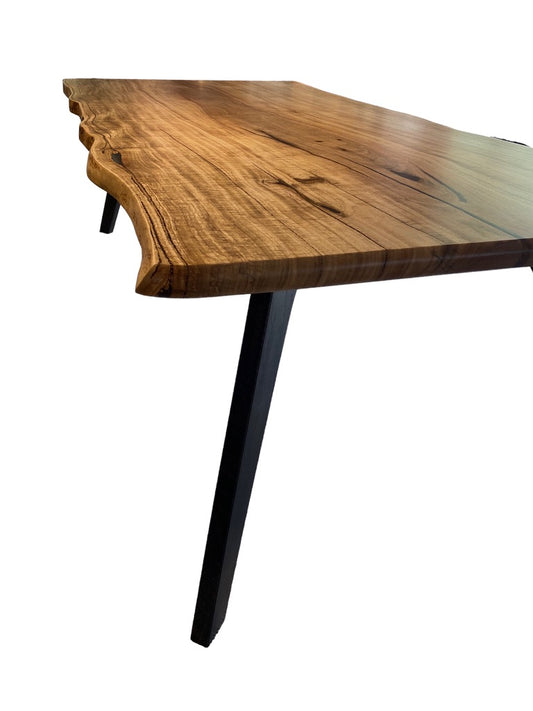 Dining Table - Single Slab Marri with Ebonised Legs