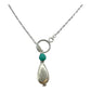 Necklace - Larriet with Brushed Silver Bead & Amazonite from Peru