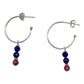 Earring - Hoop Stud with Lapis & Pink Tourmaline
