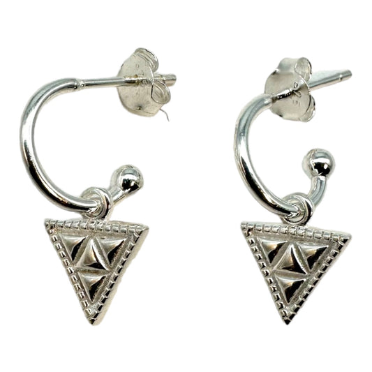 Earrings - Hoop Stud Triangle Drop