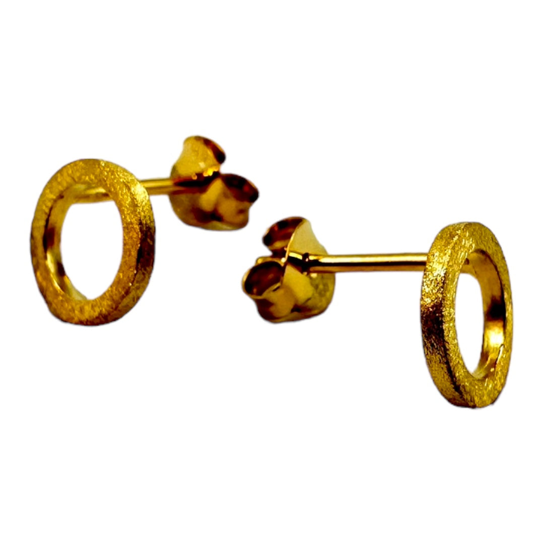 Earring - Gold Plated Circle Stud