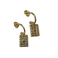 Earring - Inca Hoop Stud Drop, Gold Plated